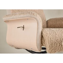 Fåtölj med fotpall - Beige / Whitewash + Textilrengöring för möbler