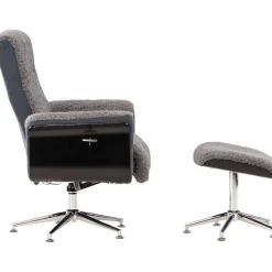 Fåtölj med fotpall - Grå - Hagön + Fläckborttagare för möbler