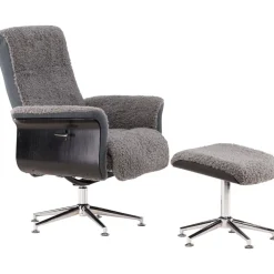 Fåtölj med fotpall - Grå - Hagön + Textilrengöring för möbler