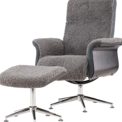 Fåtölj med fotpall - Grå - Hagön + Textilrengöring för möbler