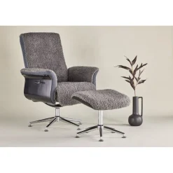 Fåtölj med fotpall - Grå - Hagön + Textilrengöring för möbler