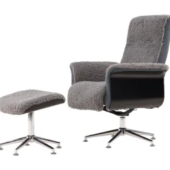 Fåtölj med fotpall - Grå - Hagön + Textilrengöring för möbler