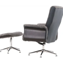 Fåtölj med fotpall - Grå - Hagön + Textilrengöring för möbler