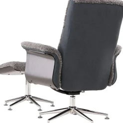 Fåtölj med fotpall - Grå - Hagön + Textilrengöring för möbler