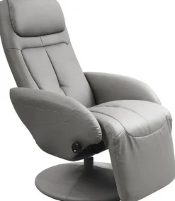 Fåtölj ställbar grått konstläder