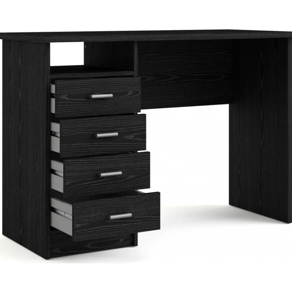 Function Plus skrivbord 110 x 48,5 x 76 cm - Svart ask + Möbeltassar