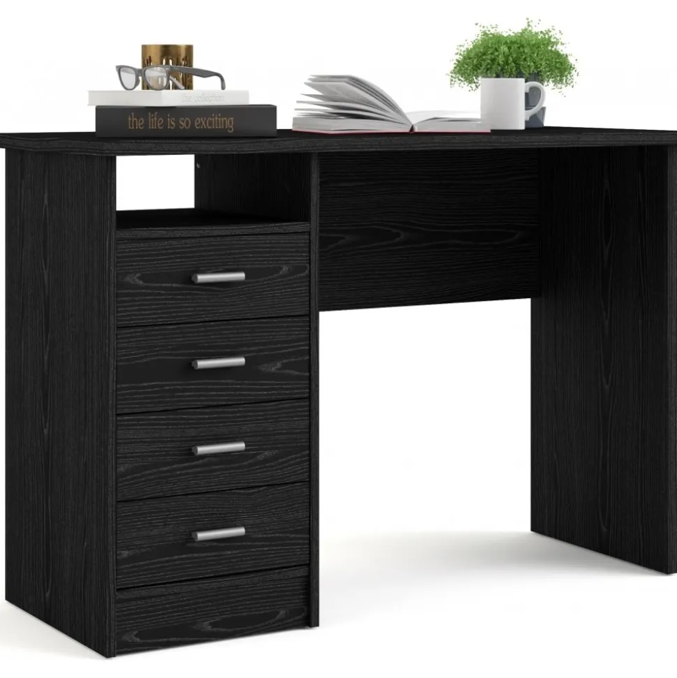 Function Plus skrivbord 110 x 48,5 x 76 cm - Svart ask + Möbeltassar