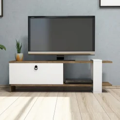 Gaja TV-bänk - Valnöt/vit