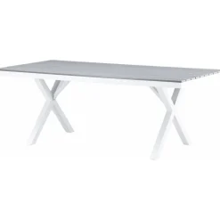 Garcia matbord 200 x 100 cm - Ljusgrå/vit