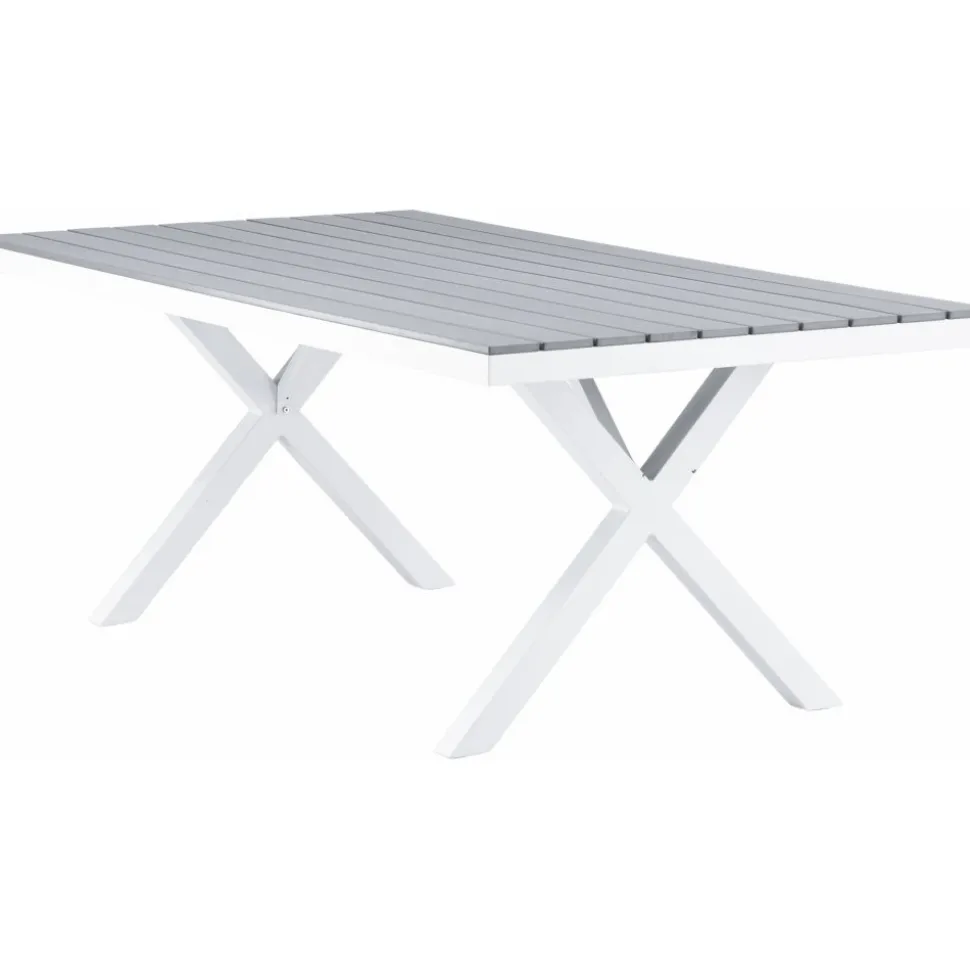 Garcia matbord 200 x 100 cm - Ljusgrå/vit