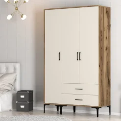 Garderob Kumsal i Valnöt/cream - 120 cm