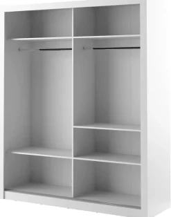 Garderob med inredning skjutdörrar med spegel