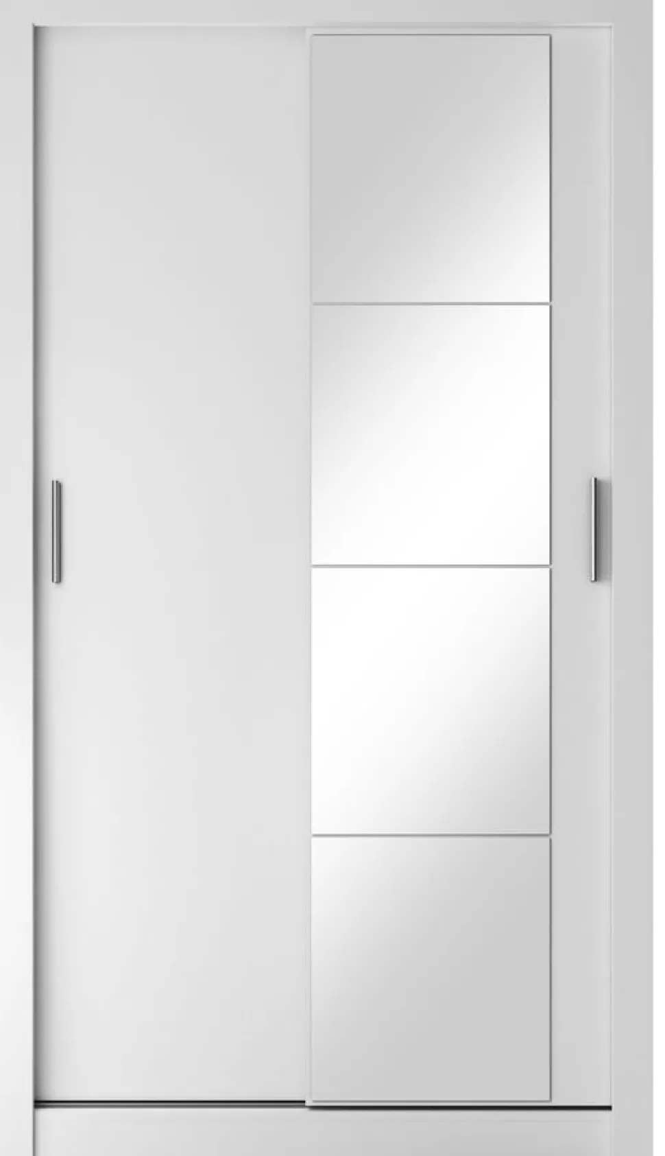 Garderob med skjutdörrar vit 120x215 cm - Mervyn + Möbeltassar