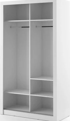 Garderob med skjutdörrar vit 120x215 cm - Mervyn + Möbeltassar