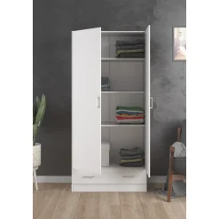 Garderob vit 80 cm bred med 170,5 cm hög