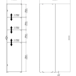 Garderob vit 40 cm bred och 175 cm hög