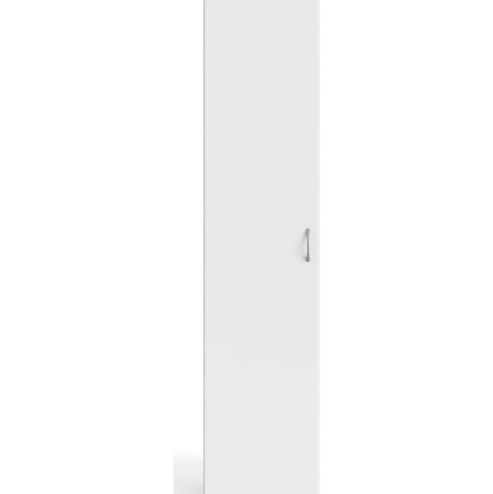 Garderob vit 40 cm bred och 175 cm hög + Möbeltassar