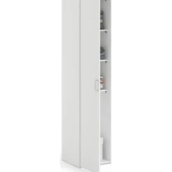 Garderob vit 40 cm bred och 175 cm hög + Möbeltassar