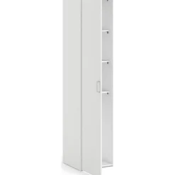 Garderob vit 40 cm bred och 175 cm hög + Möbeltassar