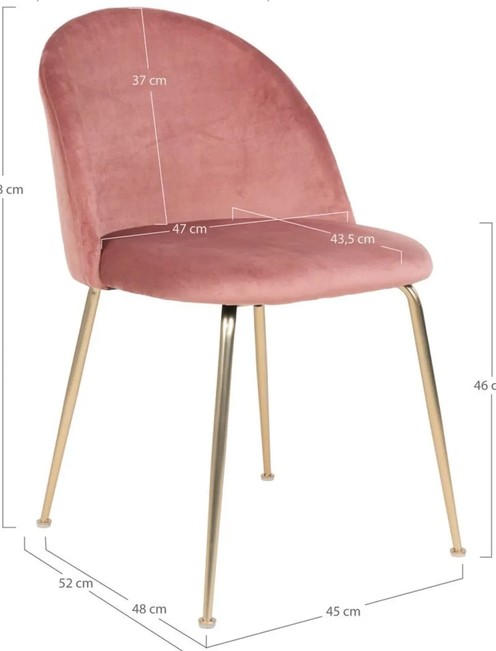 Geneve Matstol - Rosa/mässing