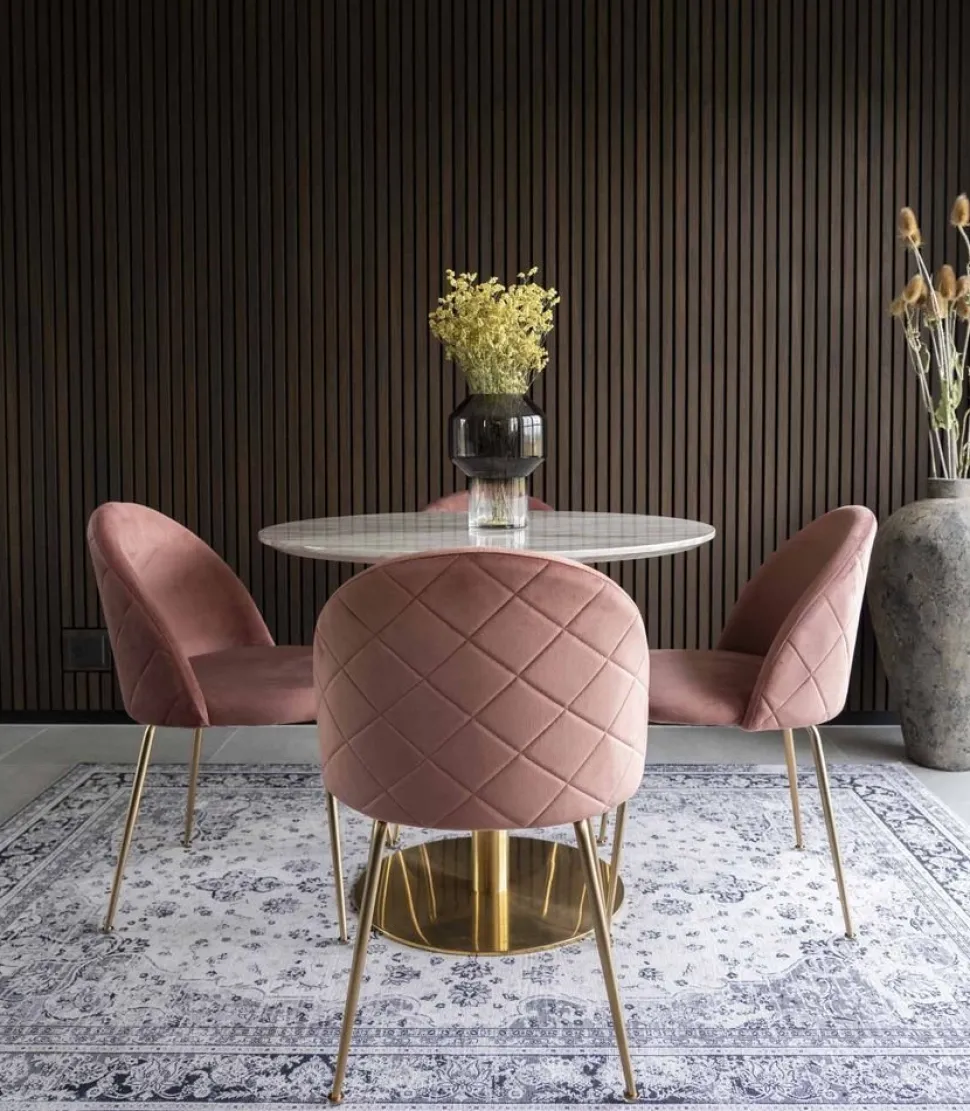 Geneve Matstol - Rosa/mässing