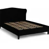 George sängram med gavel 160 cm - Svart sammet
