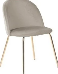 Giovani stol i beige sammet med ben i mässing