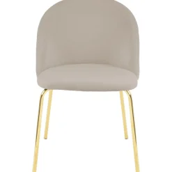 Giovani stol i beige sammet med ben i mässing + Textilrengöring för möbler