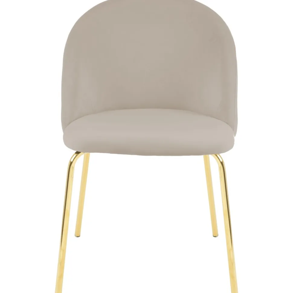 Giovani stol i beige sammet med ben i mässing + Textilrengöring för möbler