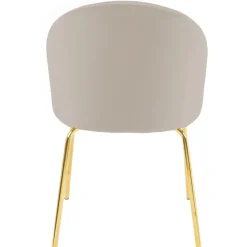 Giovani stol i beige sammet med ben i mässing + Textilrengöring för möbler