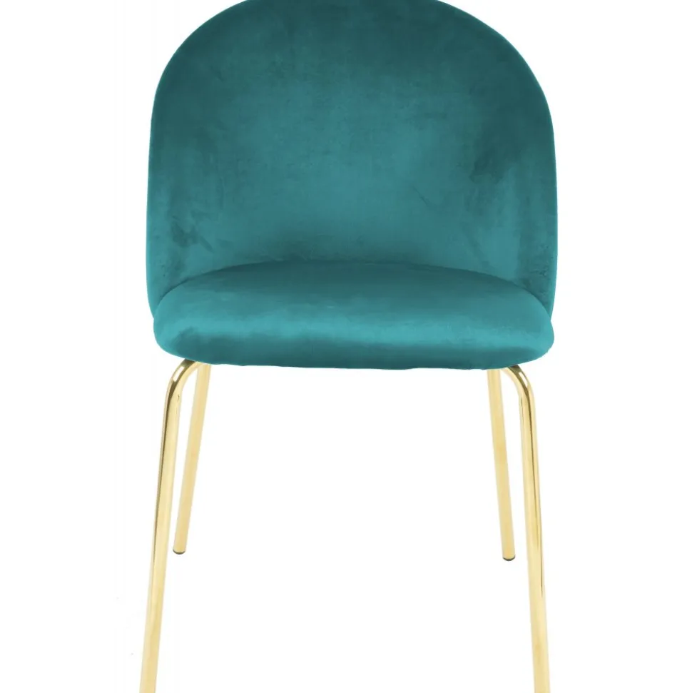 Giovani stol i grön sammet med ben i mässing + Möbeltassar