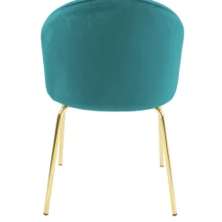 Giovani stol i grön sammet med ben i mässing