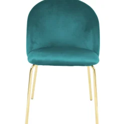 Giovani stol i grön sammet med ben i mässing + Textilrengöring för möbler