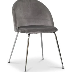 Giovani velvet stol - Ljusgrå / Krom + Möbeltassar