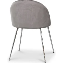 Giovani velvet stol - Ljusgrå / Krom