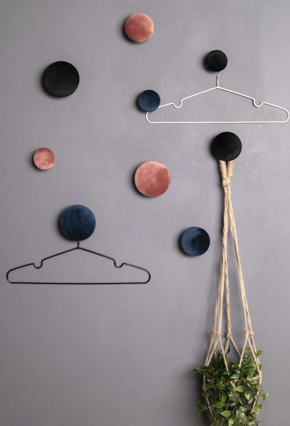 Giza Väggknappar för upphängning - Blå/mässing - 3 st