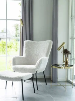 Glasgow Fotpall - Lammskinn(Konstskinn)/svart