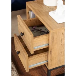 Glimmer sängbord - Furu/svart