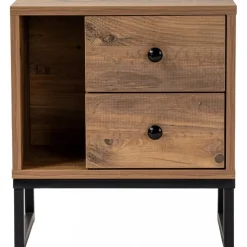 Glimmer sängbord - Furu/svart