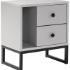 Glimmer sängbord - Grå/svart