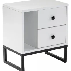 Glimmer sängbord - Vit/svart
