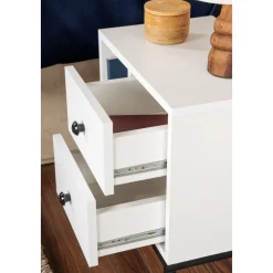 Glimmer sängbord - Vit/svart