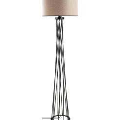Golvlampa 175 cm hög - Linne / Svart