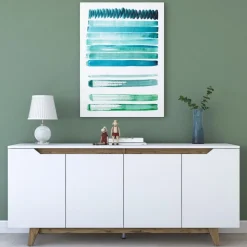 Grande skänk - Vit/valnöt