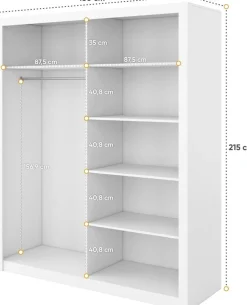 Grderob med inredning och skjutdörrar