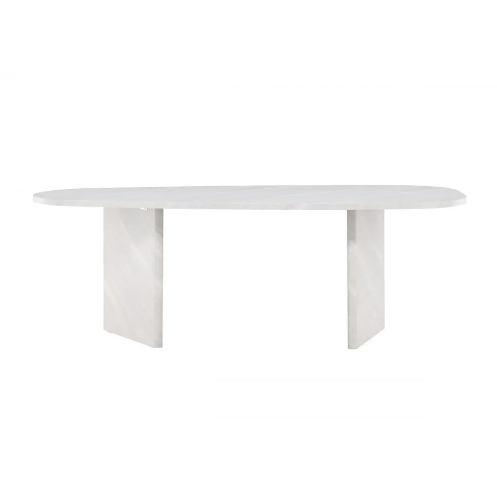 Grönvik matbord 220 x 100 cm - Vit marmor