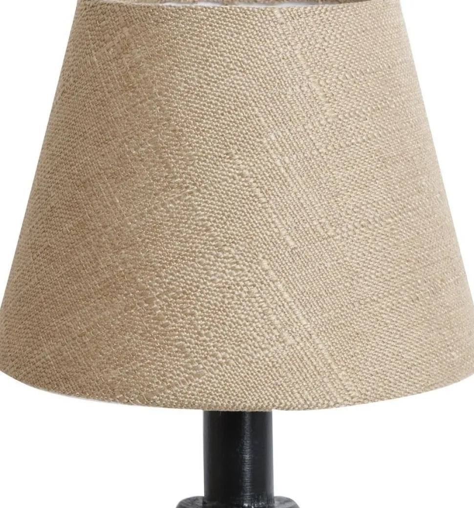 Grovlinne lampskärm rund - Ice-coffee