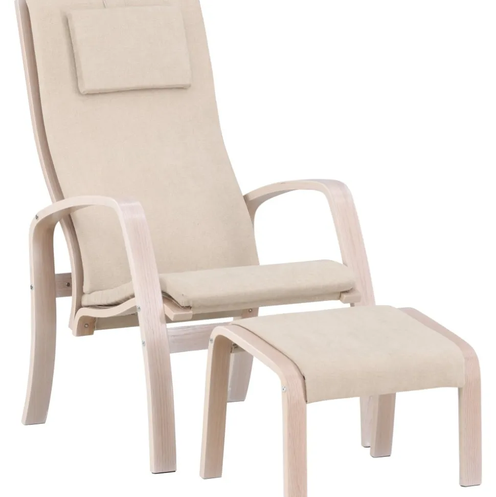 Grötö loungestol - Beige/Whitewash
