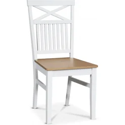 Gåsö matgrupp: Bord 180 cm inklusive 6 Fårö stolar med kryss - Vit/Ek + 6.00 x Stolsdyna