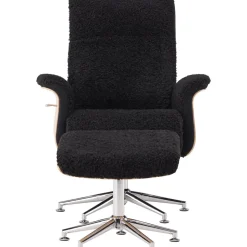 Hagön reclinerfåtölj med fotpall - Svart/oljad ek + Textilrengöring för möbler